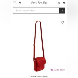 Vera Bradley Small All Day Crossbody Bag Red NEW WITH TAGS